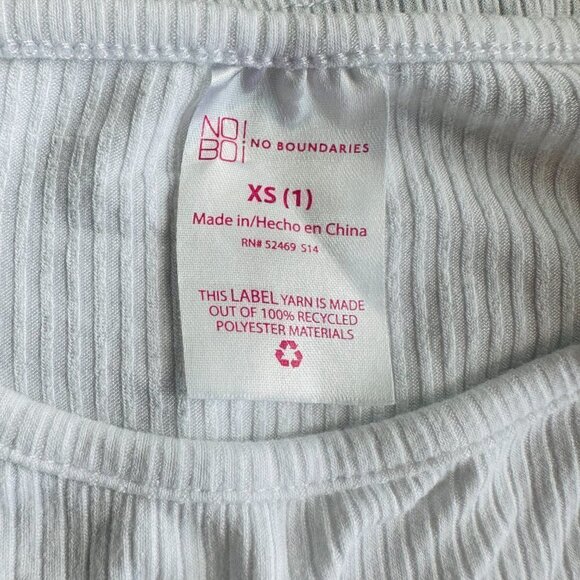 No Boundaries Crop Tops Lot of 2 Ribbed Stretch Black & White, Beige & Cream XS - Picture 6 of 6